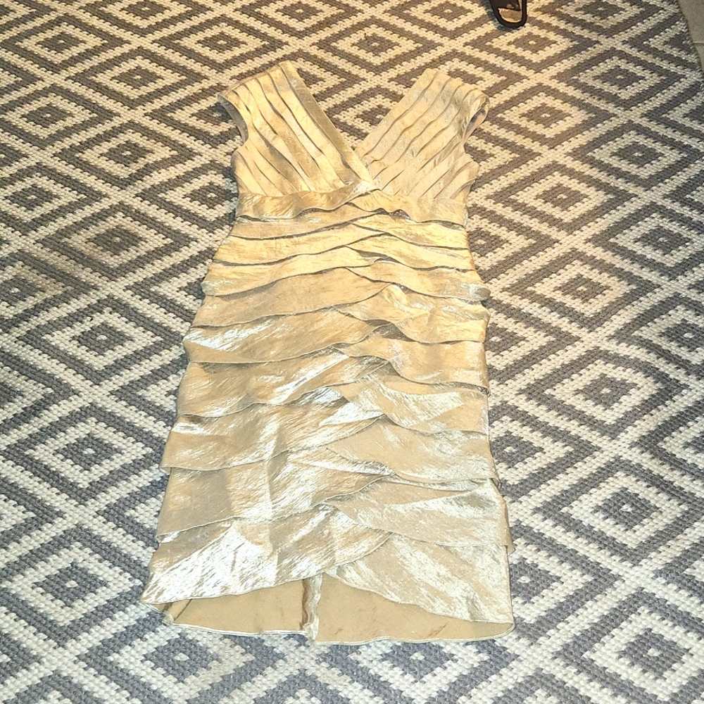 Adrianna Papell Dress, Champagne, Sz 6